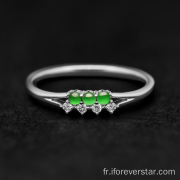 Bague de jade de haute qualité 100% naturel 100% naturel S925